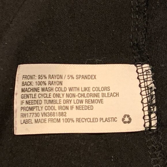 AVA & VIV  V-Neck Stretch Top Roll Tab Sleeve Womens Plus Sz 1X Black #215D - Picture 6 of 6